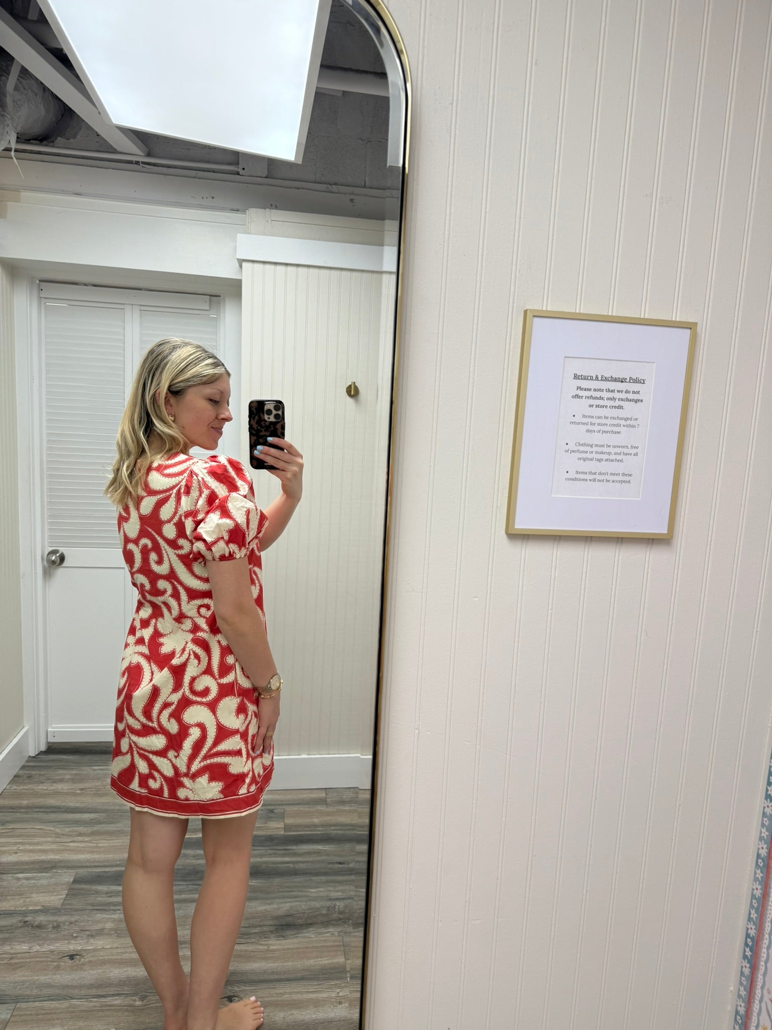 Shell Button Mini Dress