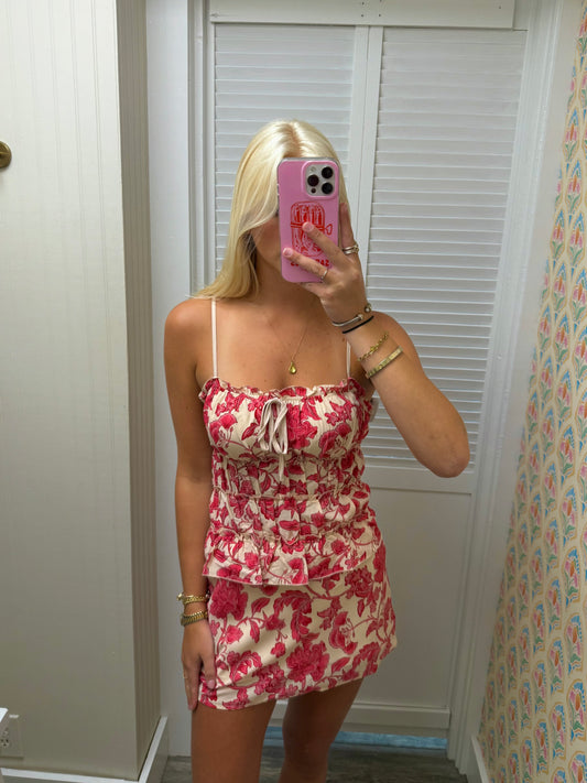 Cherry Blossom Ruched Top