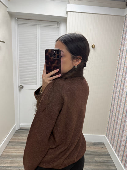 Crew Neck Cardigan Sweater