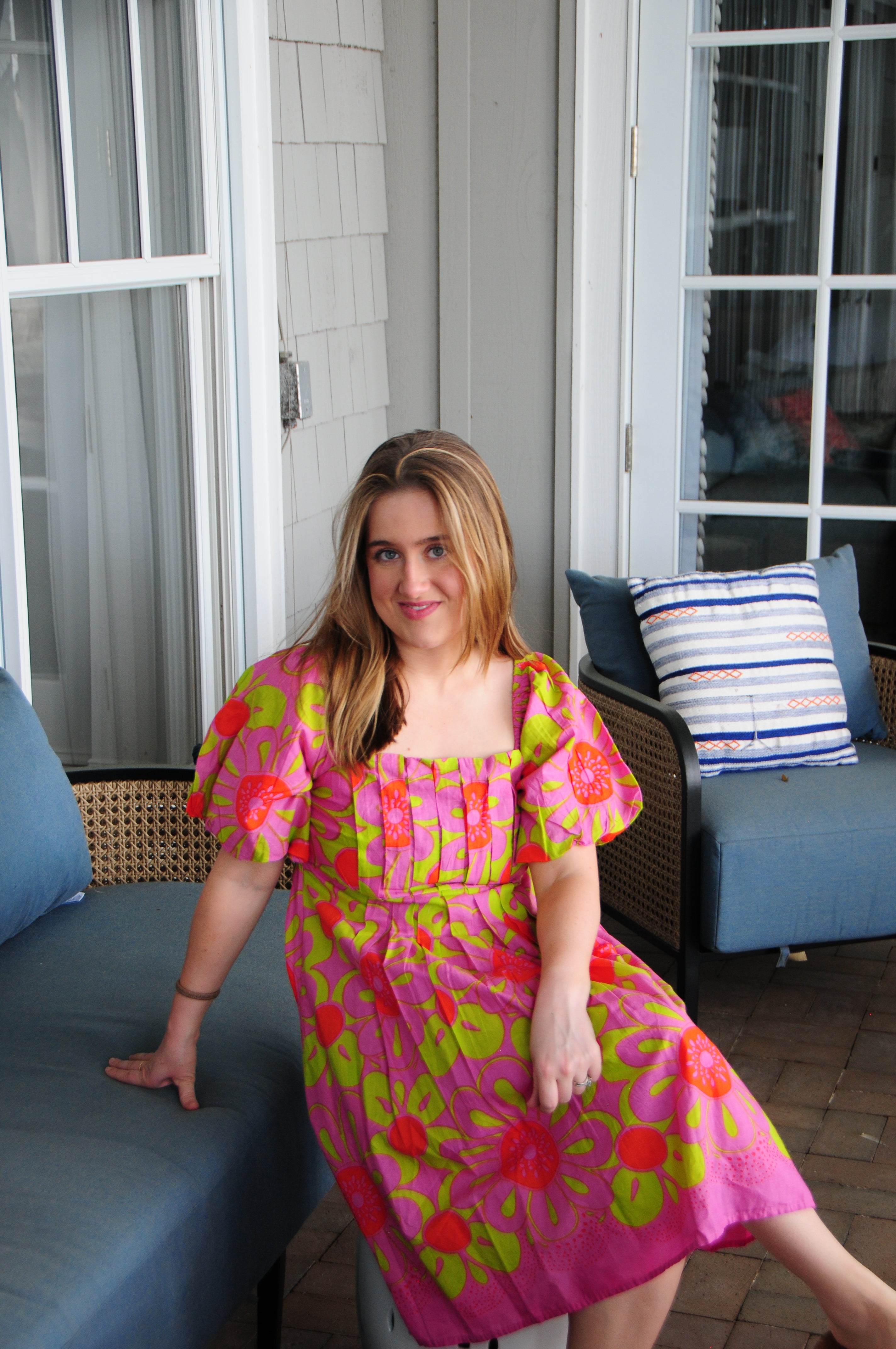 Pop Flower Border Dress