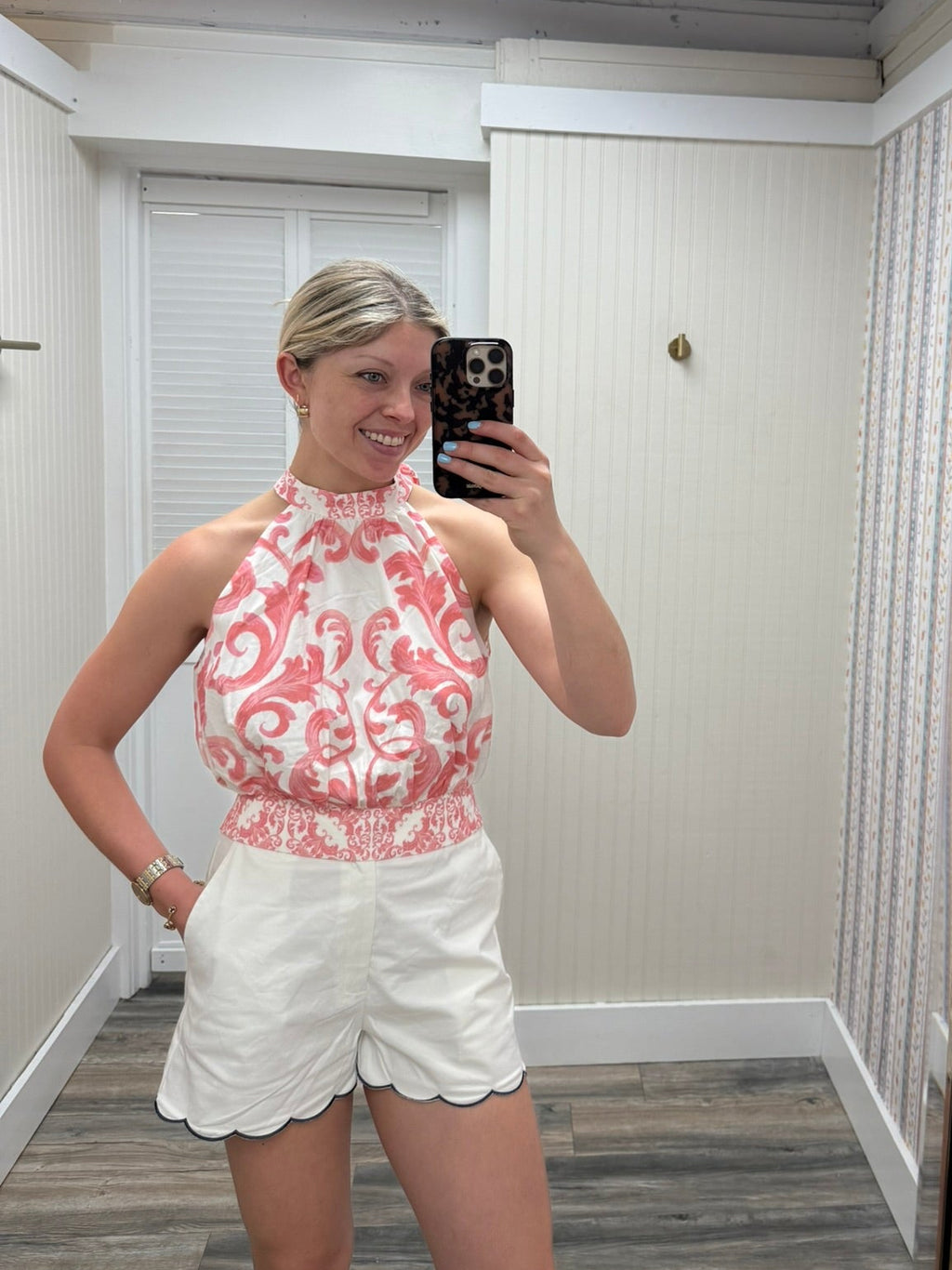 Cropped Tie Neck Halter