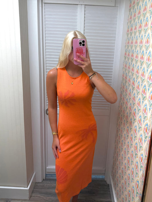 Sleeveless Round Neck Sweater Midi Dress