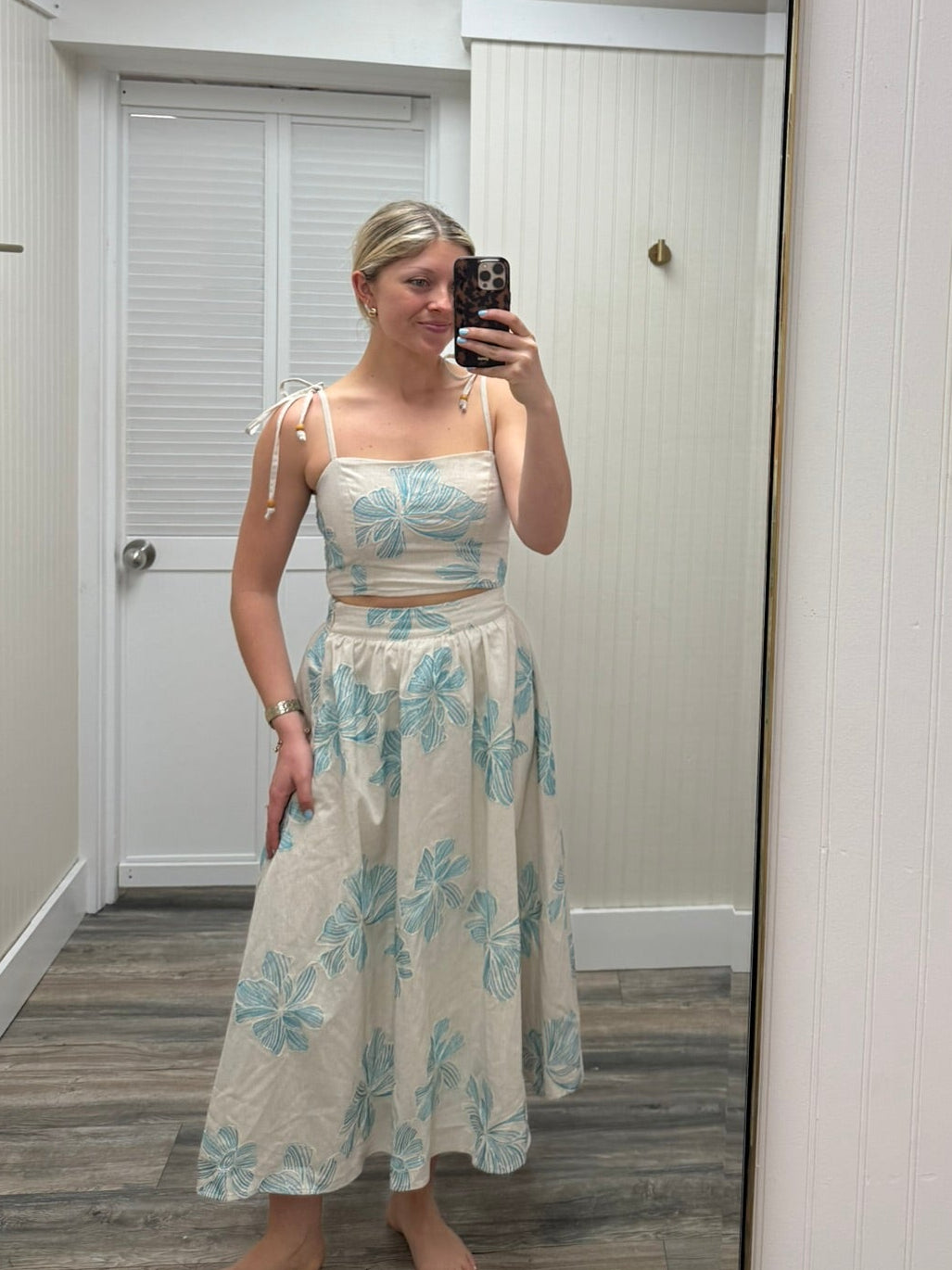 Linen Crop Top/Maxi Set