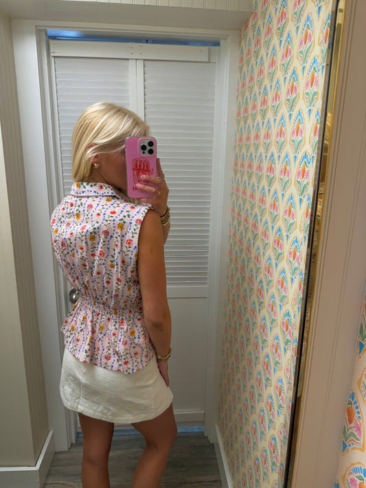 Pleated Waist Top 2Piece