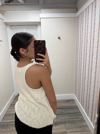 Knit v-neck tank sweater