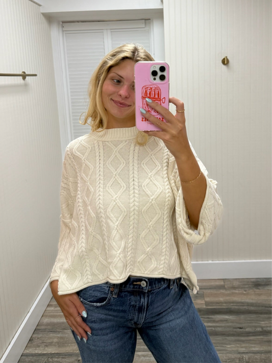 Knit Cable 3/4 Sleeve