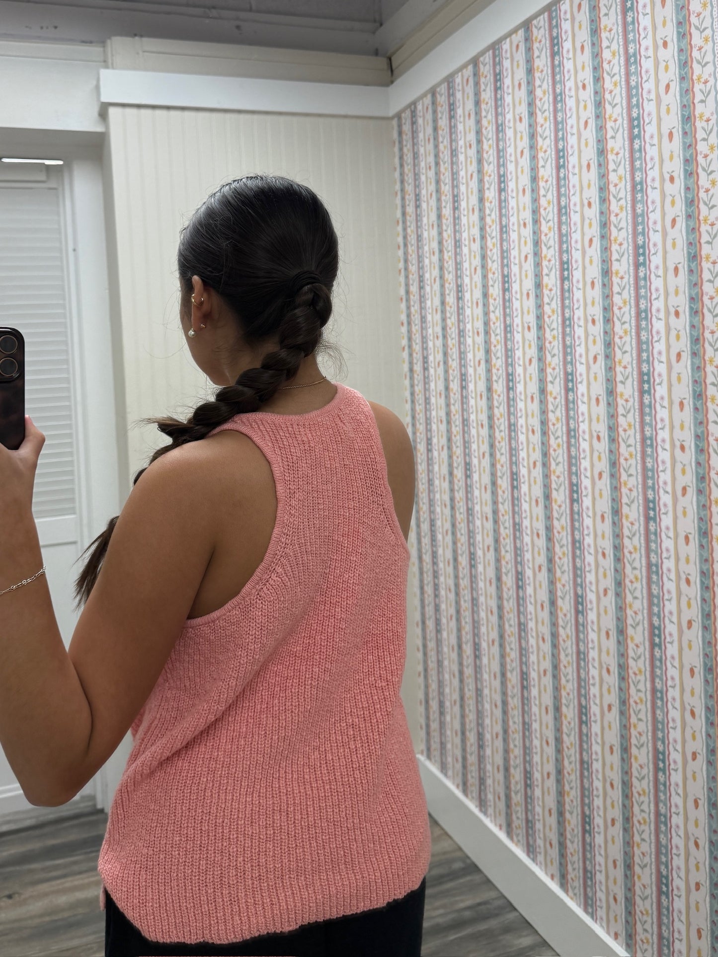 Knit v-neck tank sweater