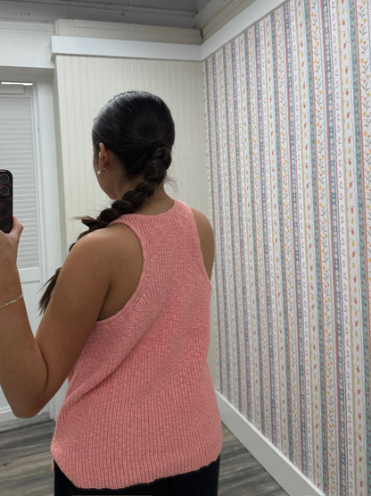 Knit v-neck tank sweater