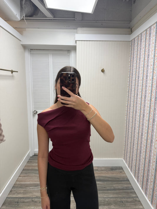 Asymmetrical Neck Sweater