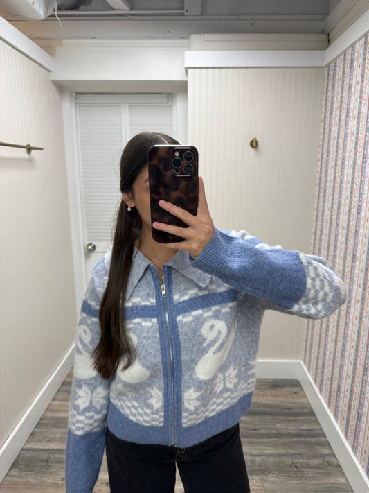 Swan Zip Sweater