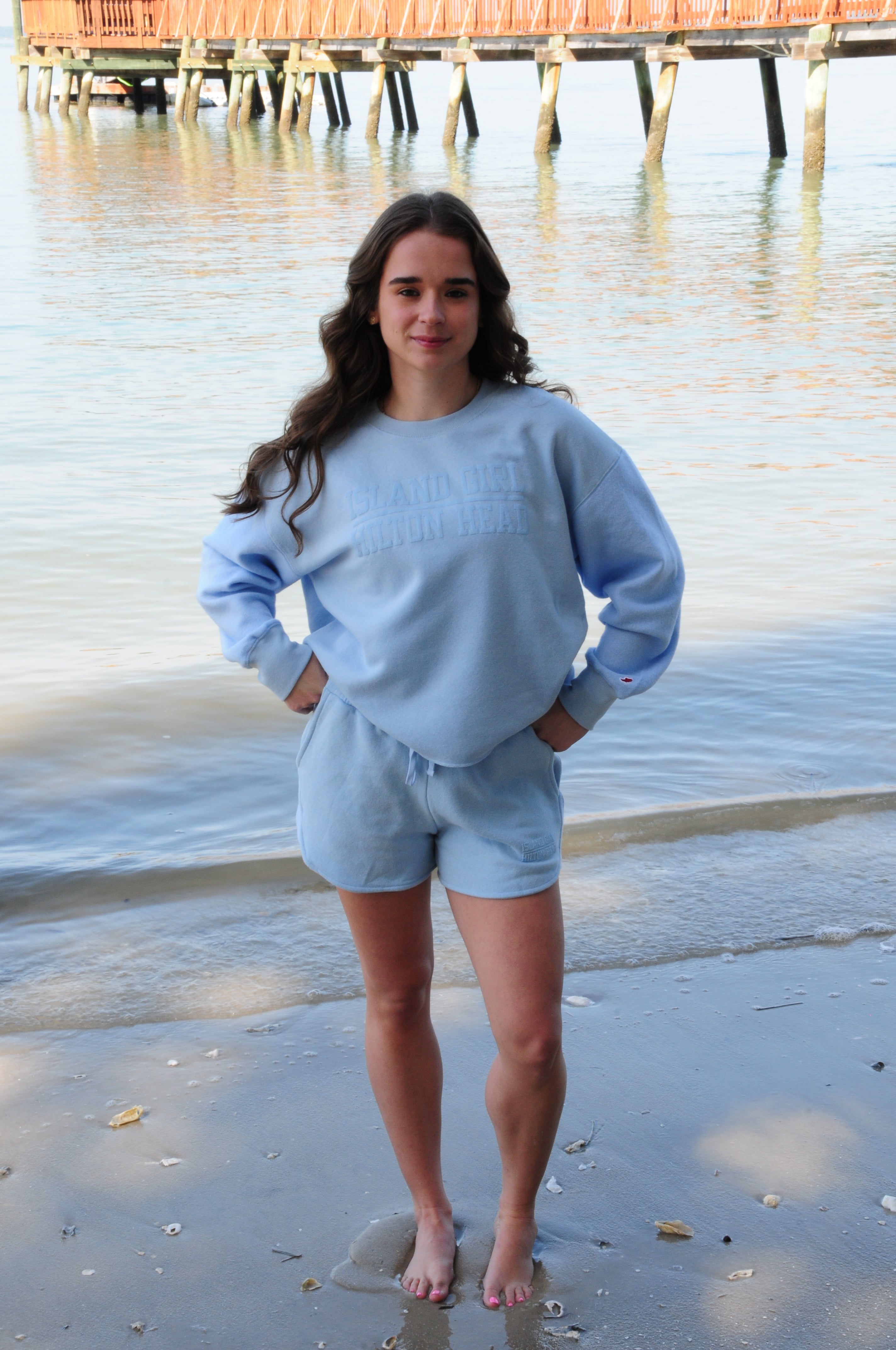 Reverse Fleece Short Island Girl