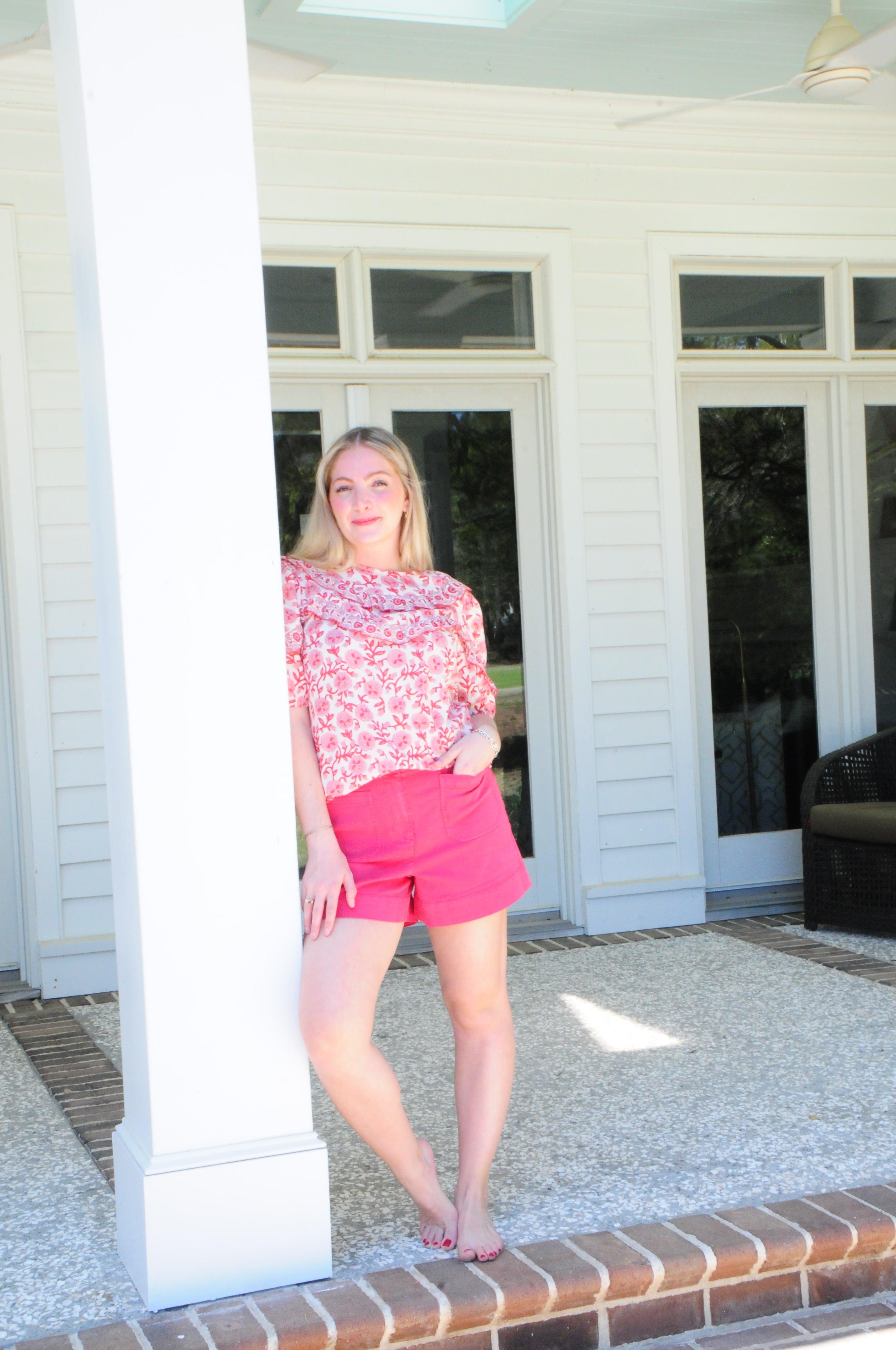 Scalloped And Ruffles Top