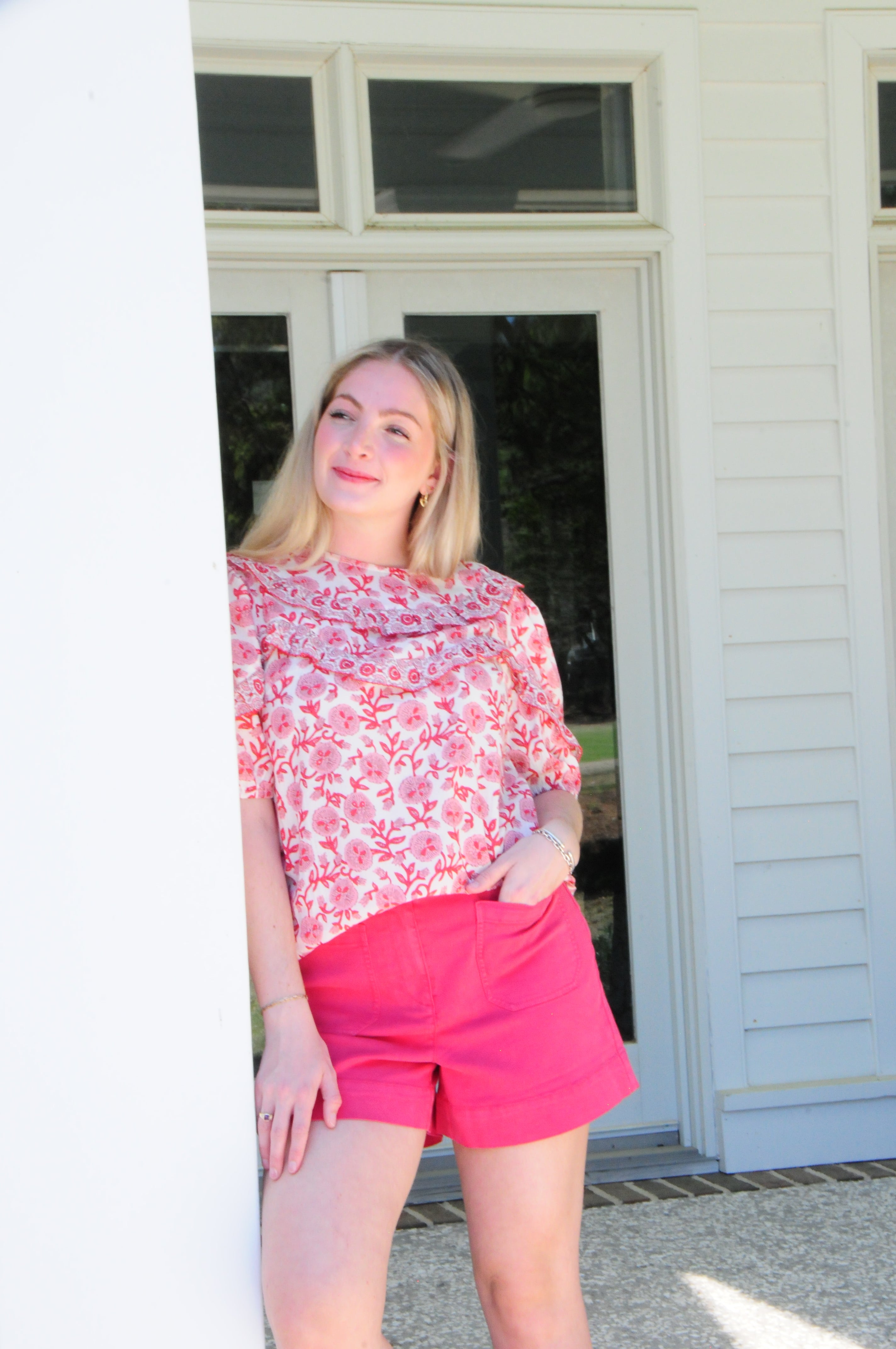 Scalloped And Ruffles Top