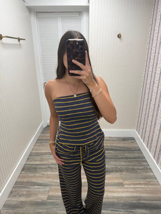 Striped Tube Top Vintage Navy