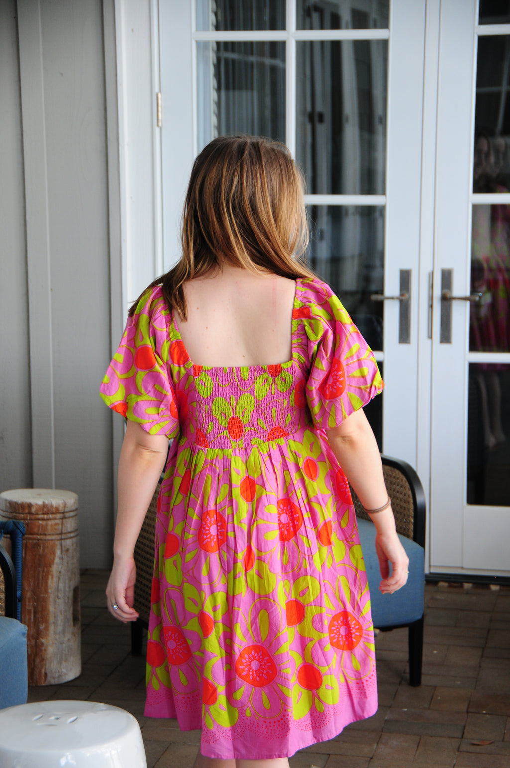 Pop Flower Border Dress