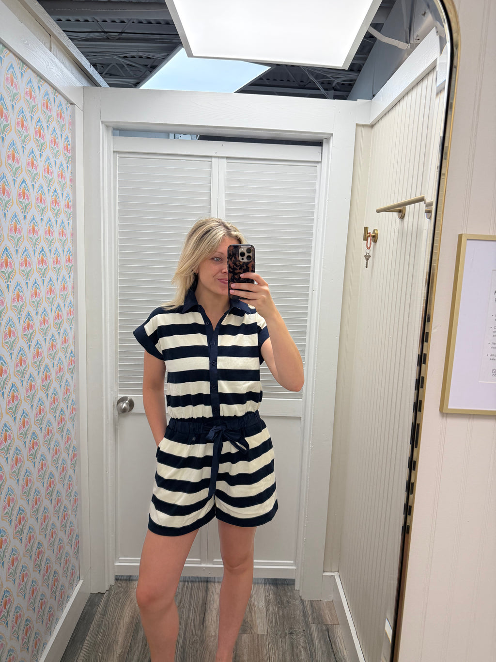 Navy/Cream Romper