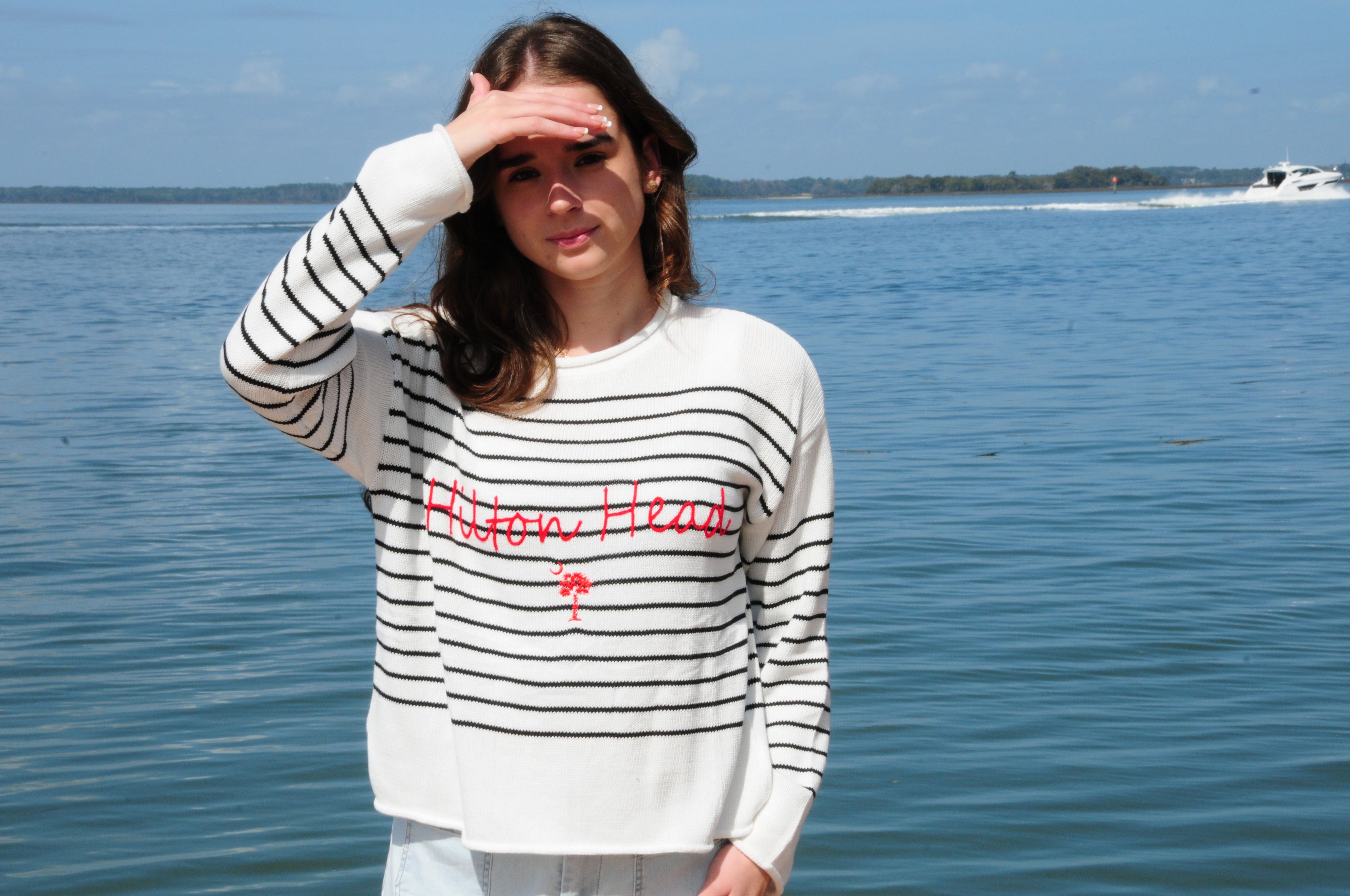 Organic Cotton Stripe Hilton Head Sweater
