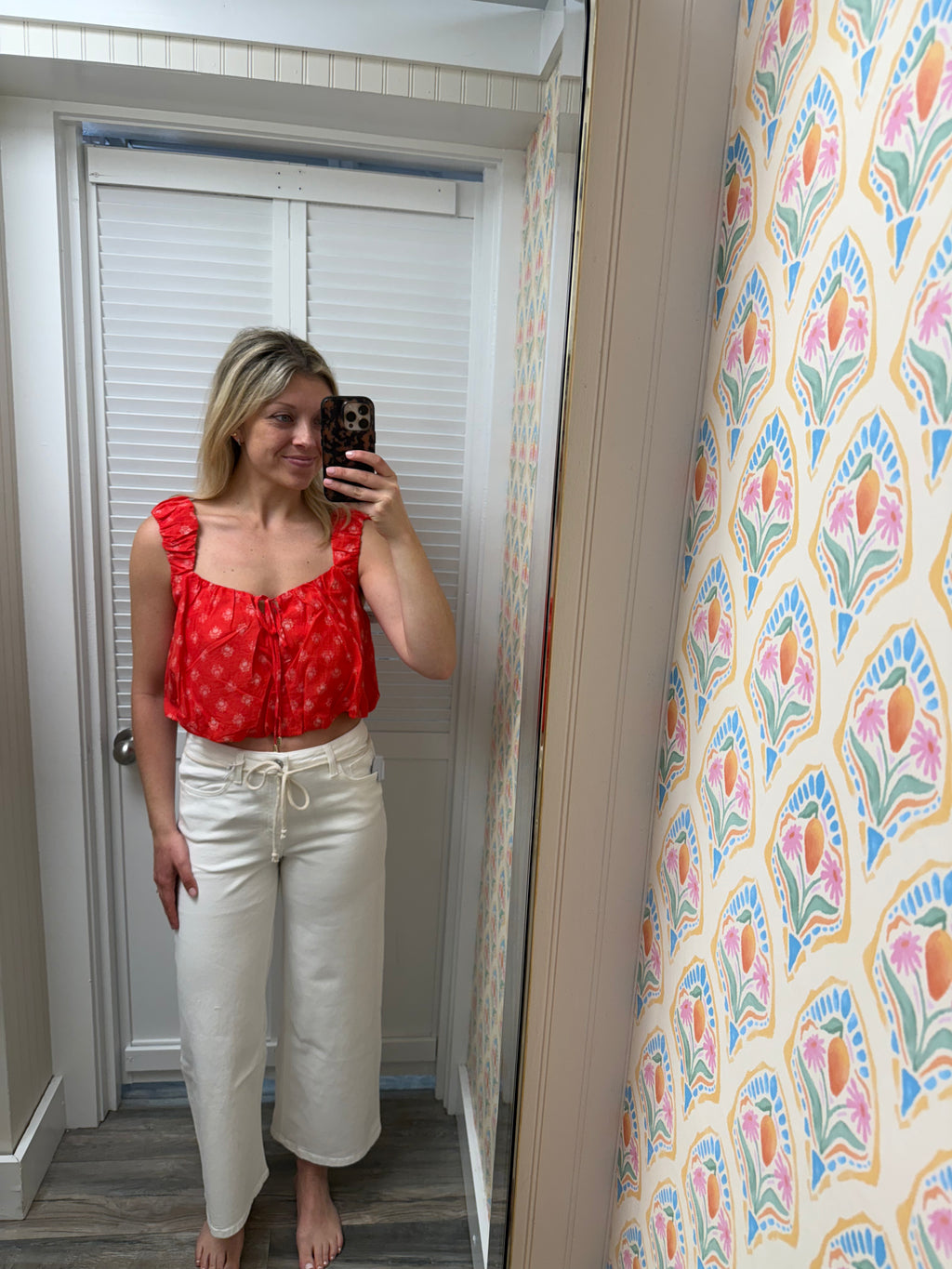 HIGH RISE CROP WIDE WITH DRAWSTRING