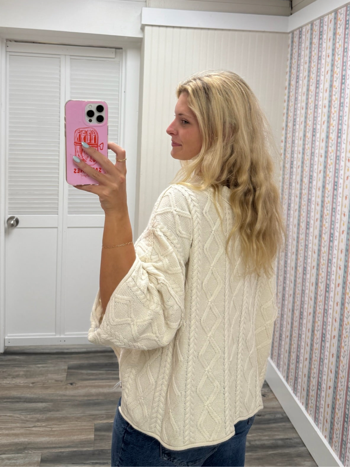 Knit Cable 3/4 Sleeve