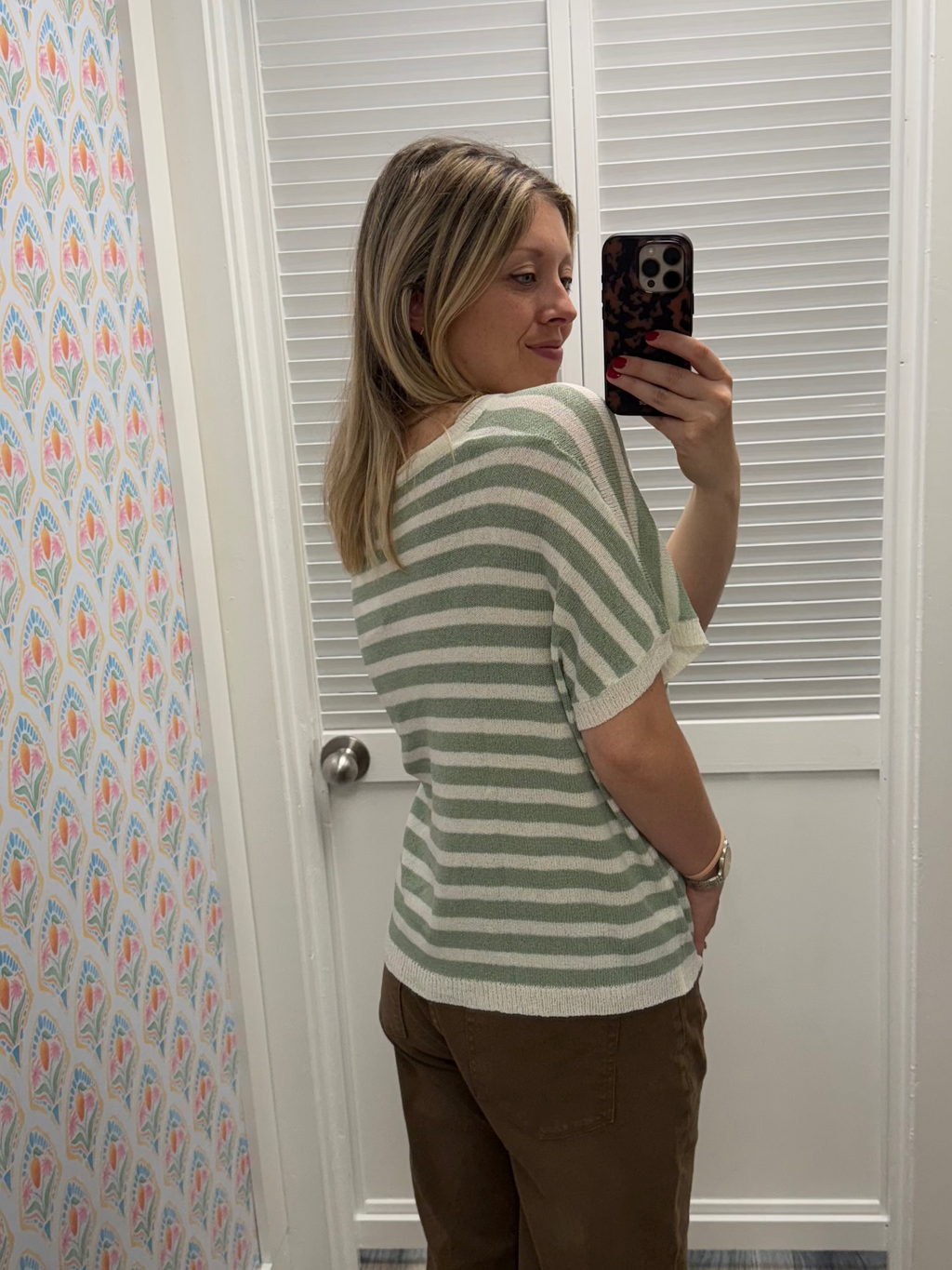 Striped VNeck Oversized Top