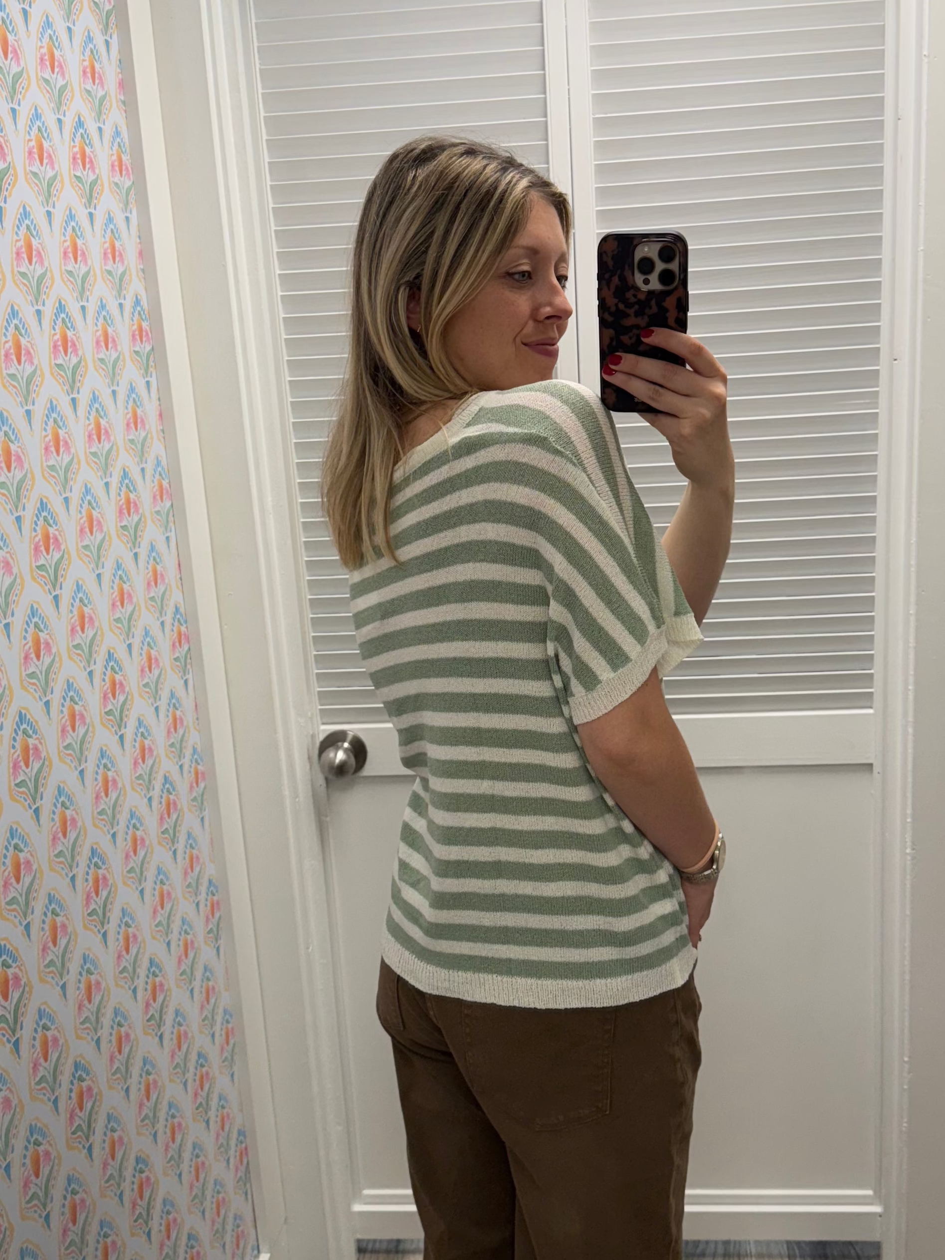 Striped VNeck Oversized Top