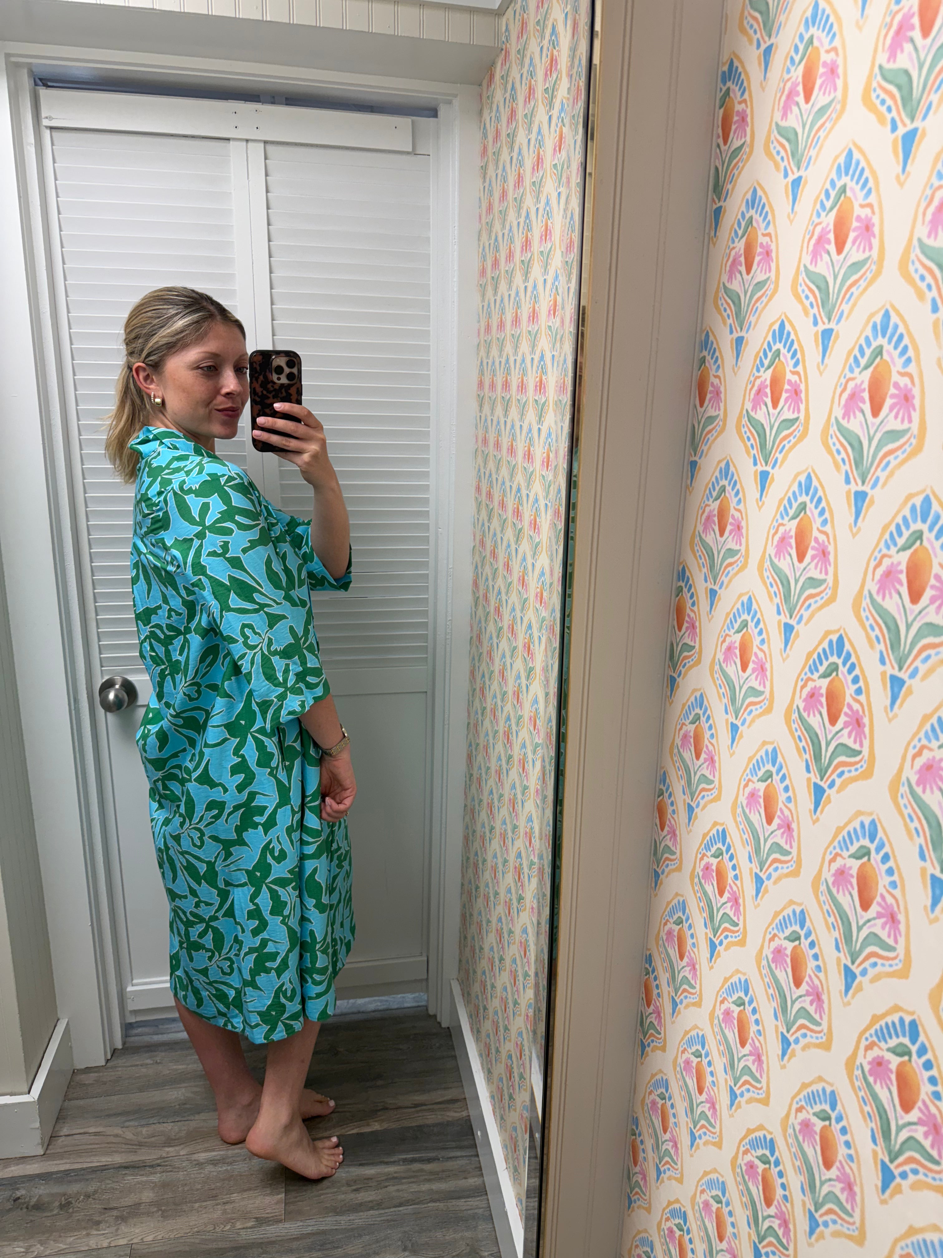Green Midi Swing Dress