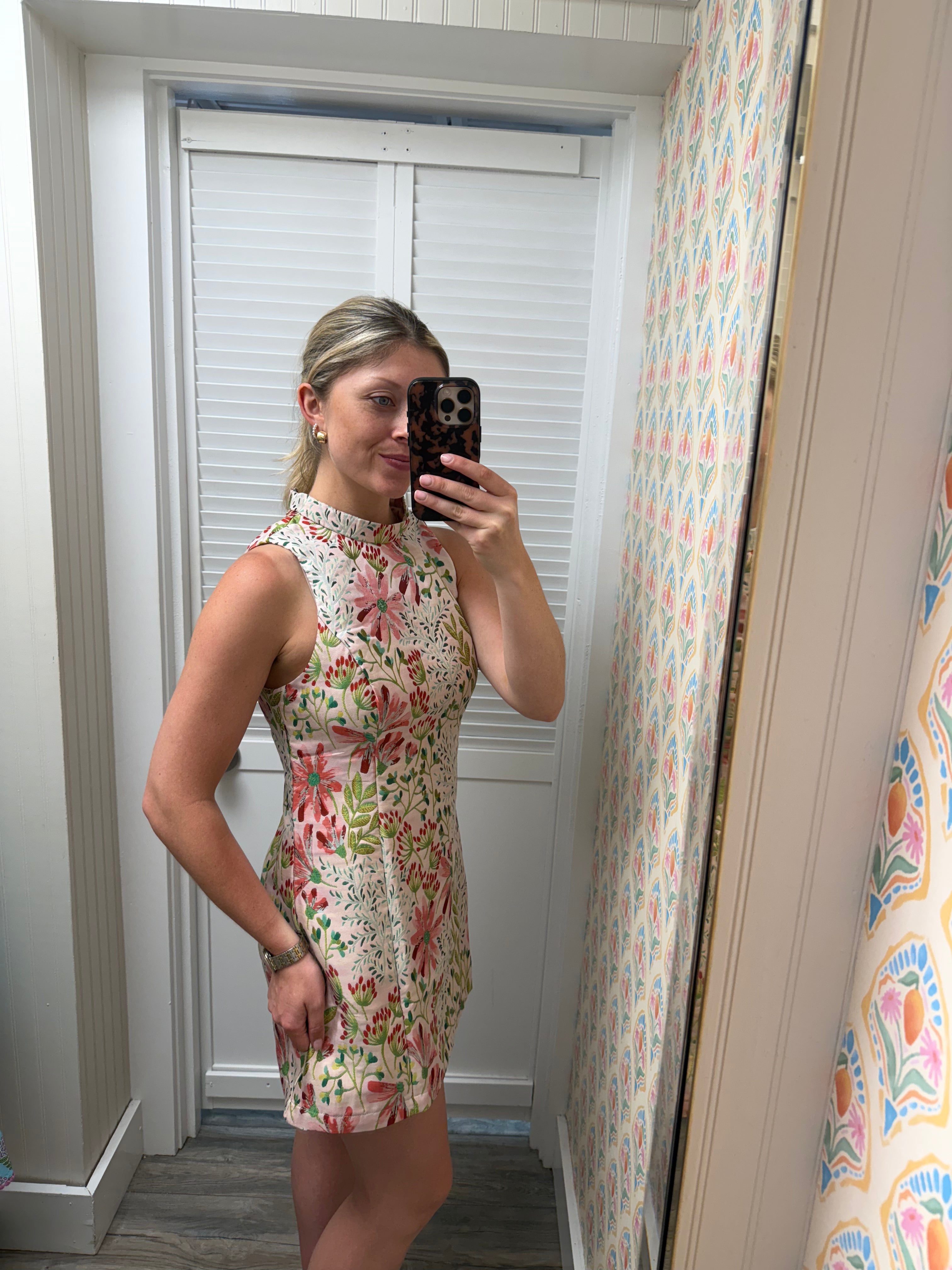 Mock Neck Jacquard Mini