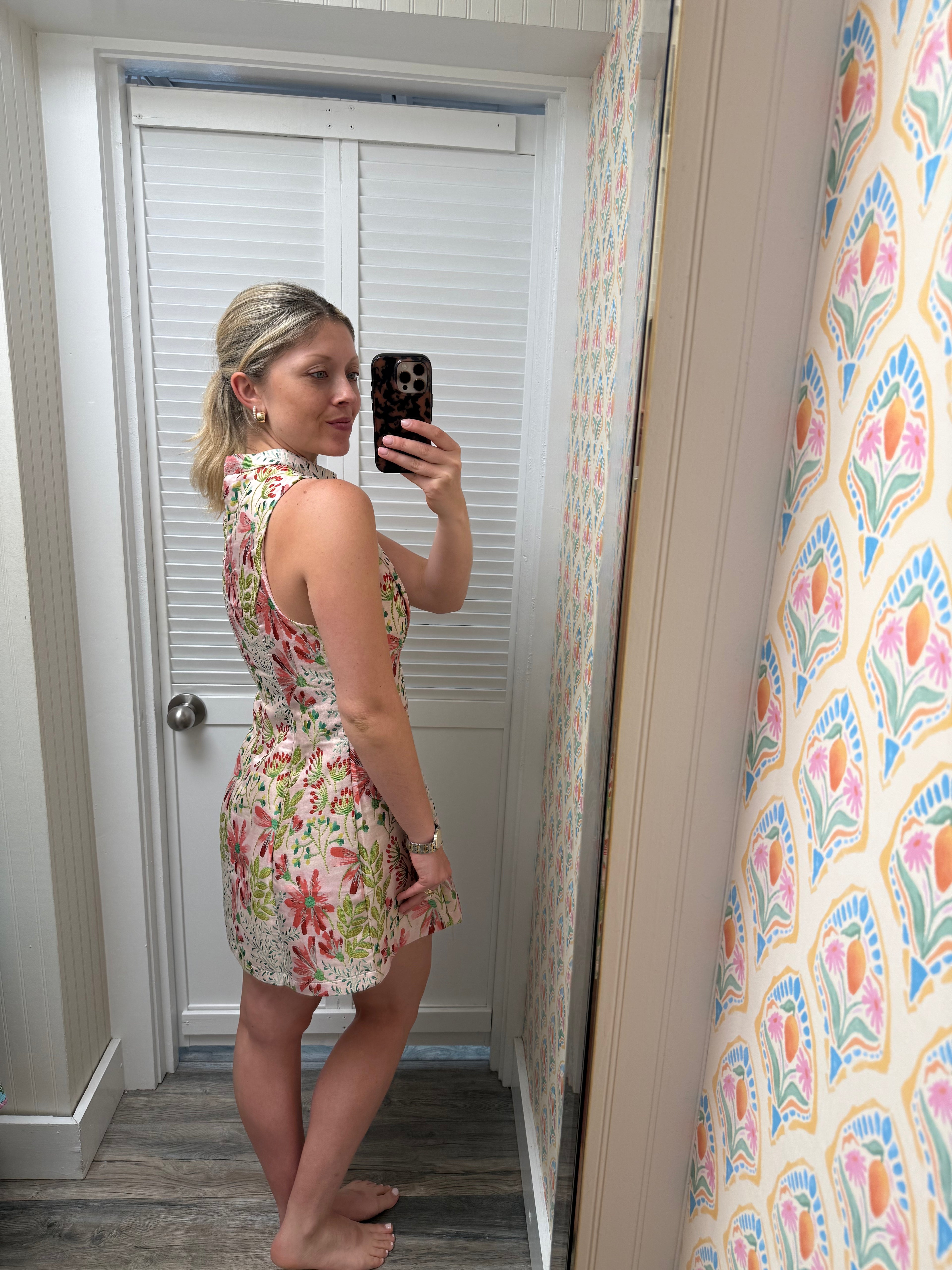Mock Neck Jacquard Mini