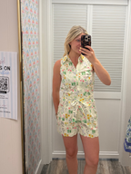 Floral Scalloped Romper
