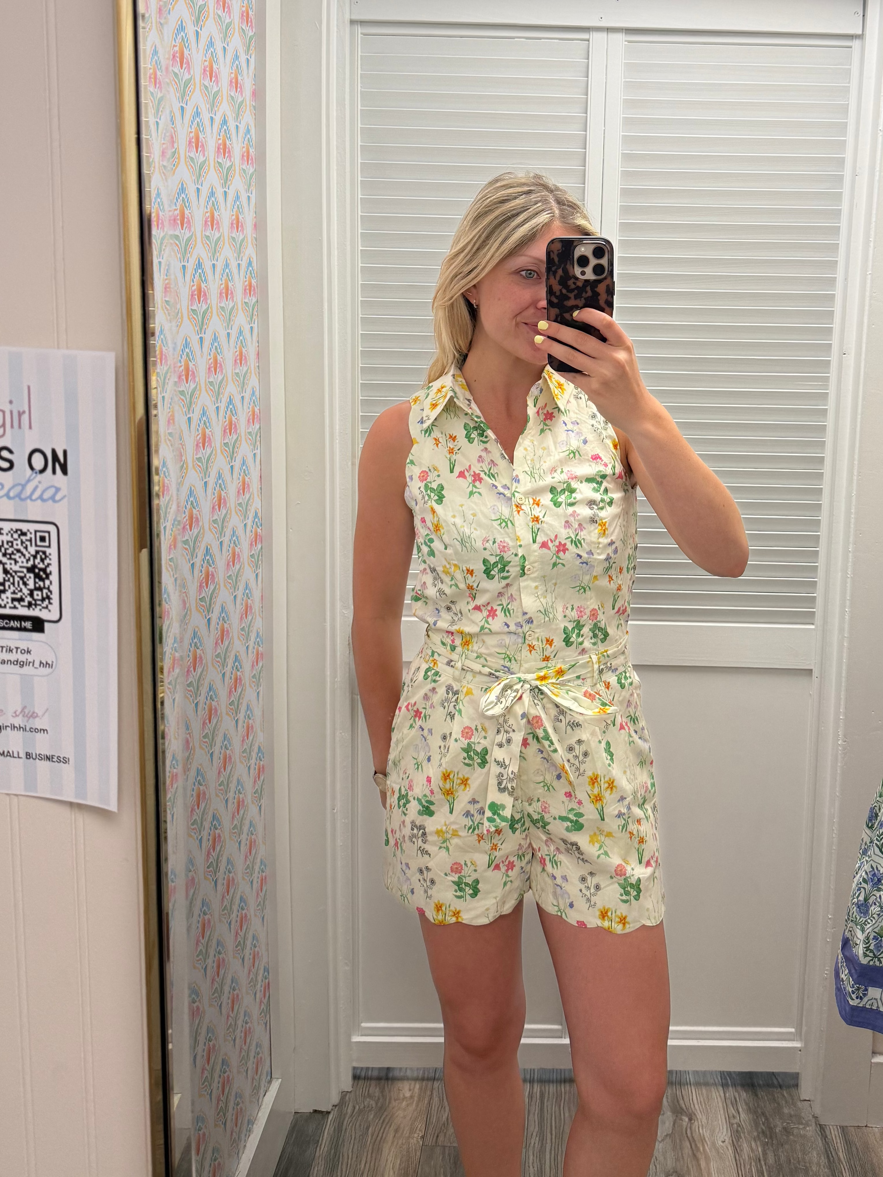 Floral Scalloped Romper