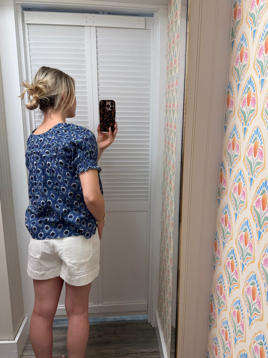 Smocked Neck Top