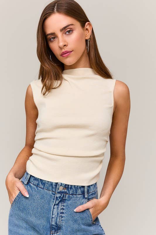 ASYMMETRICAL NECK SWEATER TOP