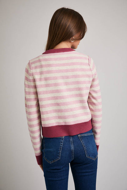 LONG SLEEVE STRIPE CARDIGAN