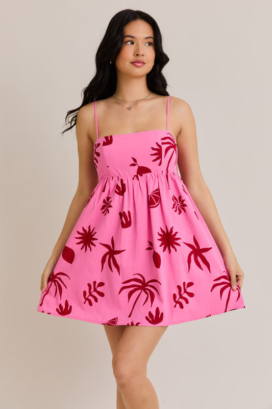 Spaghetti Strap Square Neck Babydoll Mini Dress