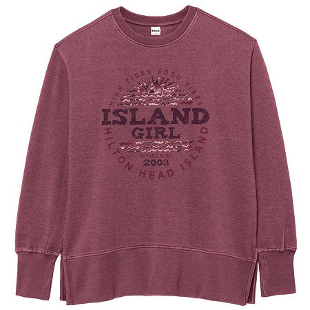 Women Weathered Fleece Crew