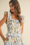 Blue Multi Flora Romper