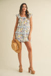 Blue Multi Flora Romper