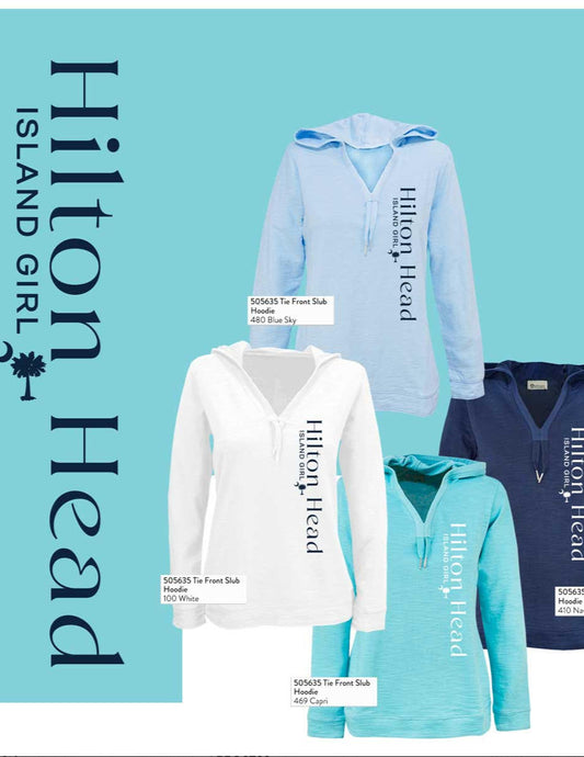 Hoodie Tie Front Slub