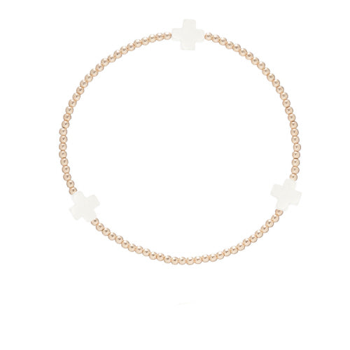 Signature Cross Gold Pattern Bead Bracelets
